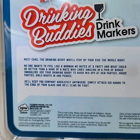 Drinking Buddies Drink Markers Set of 6 New in package. - Picture 6 of 7